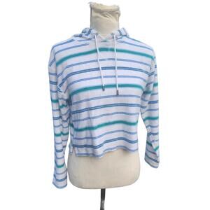 Vintage, Striped Hooded Beach Cover-Up. Size: Small